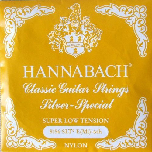HANNABACH E8156 SLT-Yellow E/6 6 Strings, Classic Guitar Rose Strings 6 Strings, Set of 6