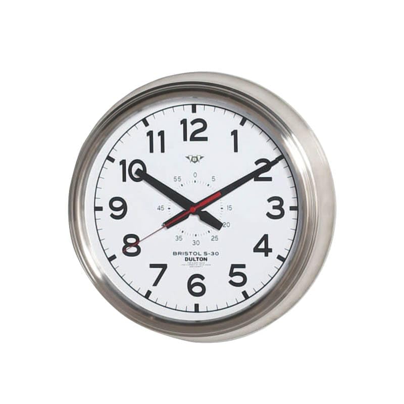 Dulton K725-925WD Bristol S-30 Wall Clock, White, Wall Clock, Adult Interior, Diameter 12.0 inches (305 mm), Depth 2.6 inches (65 mm)