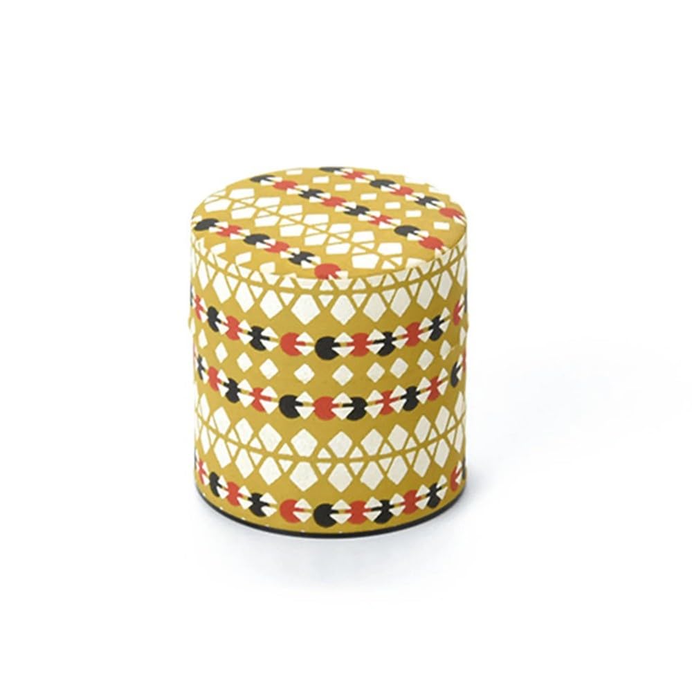 Haikara-san Japanese Tea Storage Canister, Washi Paper Wrapped, Traditional Design, Airtight Lid (Hishi Link 菱つなぎ, Small (100g))