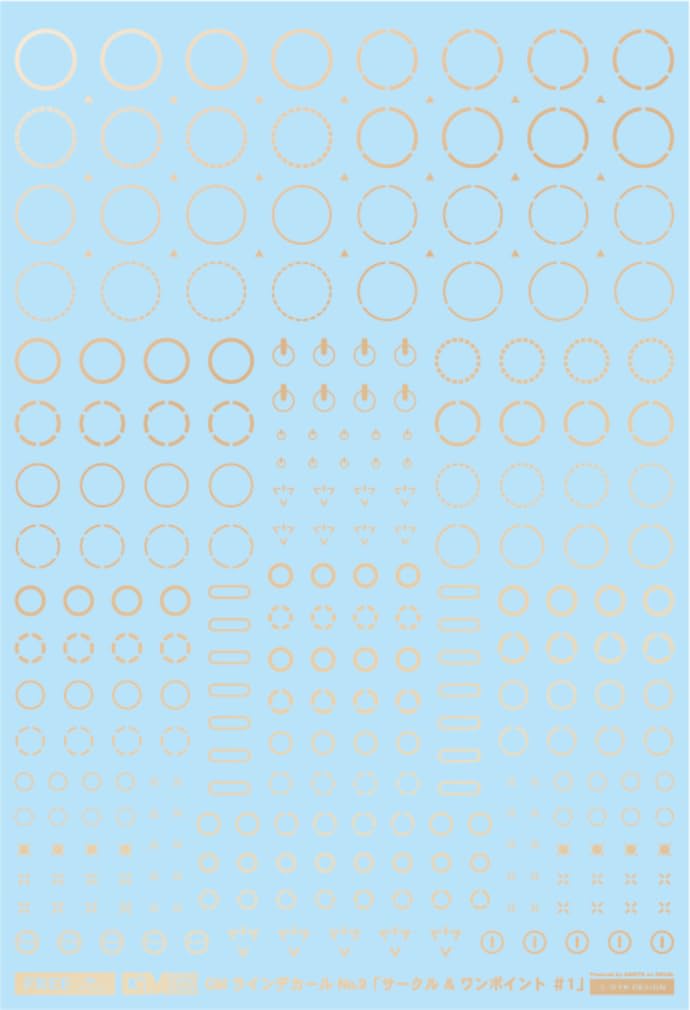 Ashita Decal GM Line Decal No. 9 "Circle & One Point #1" Gold