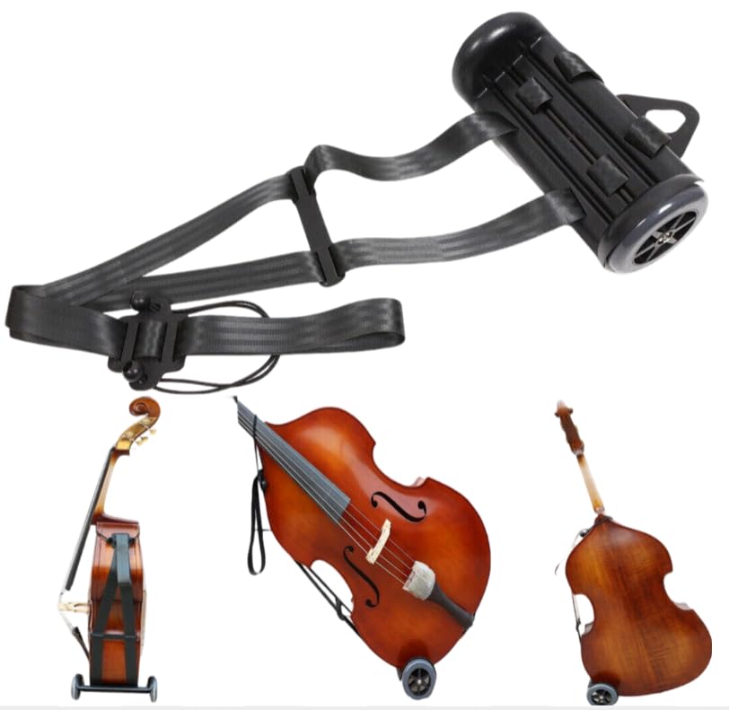 YoungMonic New Upright Double Bass Cart Bass Wheel Alternative Transport Carry String Bass Cart (black)