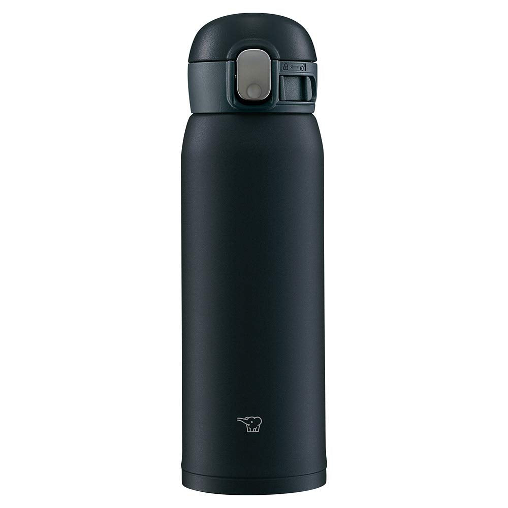 Zojirushi SM-WA48-BA Water Bottle, One-Touch Stainless Steel Mug, Seamless 0.48L Black