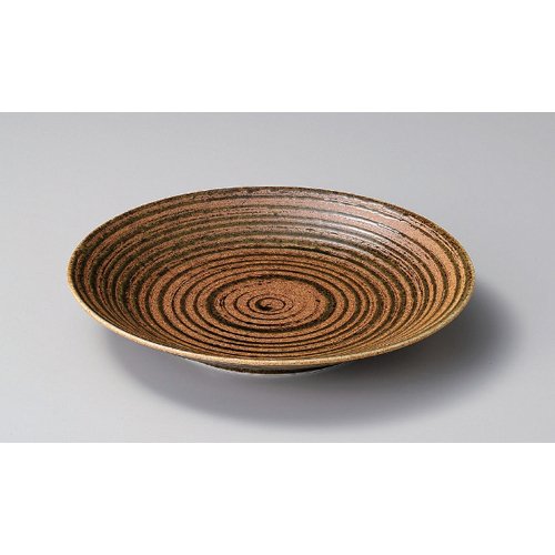 せともの本舗 Large Round Plate, Iga Oribe 10.0 Plate, 12.4 x 1.8 inches (31.5 x 4.5 cm), Japanese Tableware, Restaurant, Inn, Commercial Use