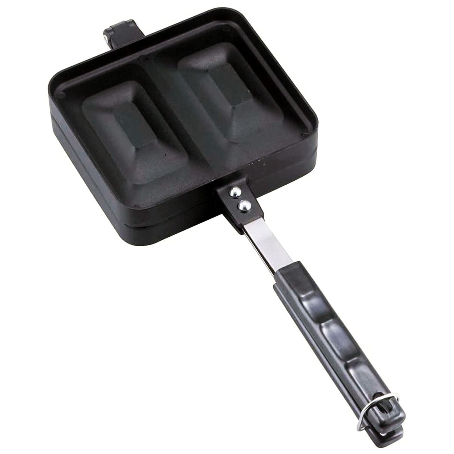 Shimomura Kihan 20415 Tsubamesanjo Hot Sandwich Maker, Black, Made in Japan, Aluminum Diecast, For Direct Fire, For Gas Stoves, Ear Crimp, Lightweight, Outdoor, Camping