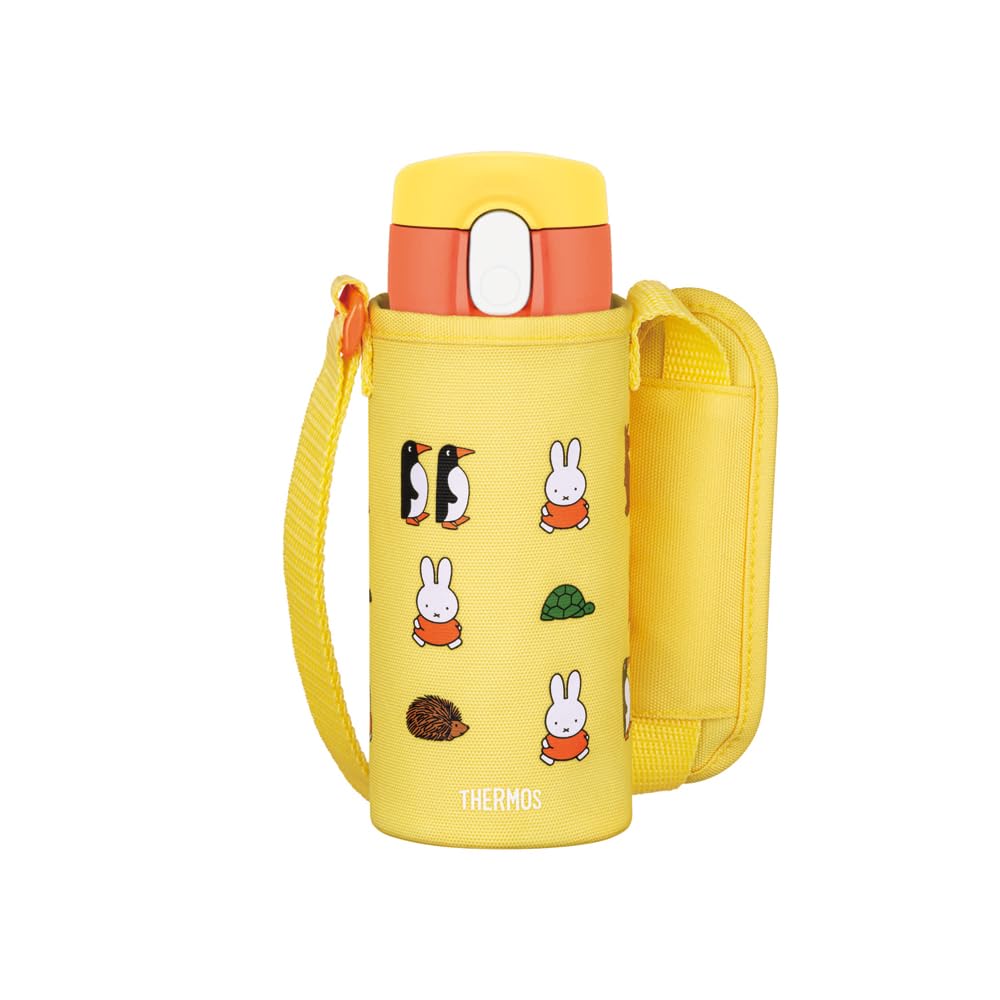 Thermos FJV-400FB Y-OR Vacuum Insulated Straw Bottle, 14.1 fl oz (410 ml), Yellow Orange for Cold Retention