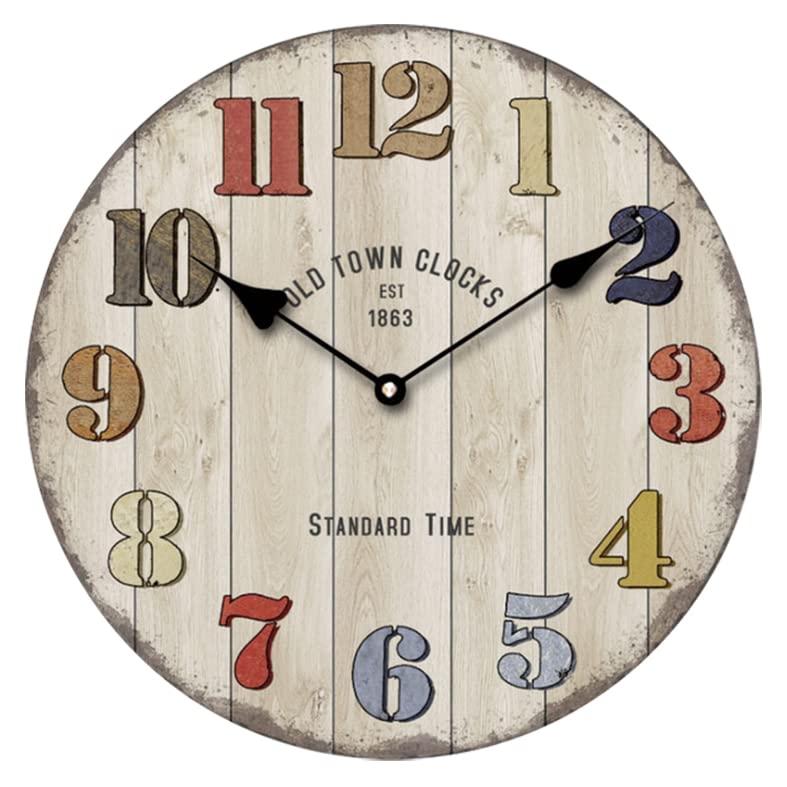キーストーン(Key Stone) Keystone CL052595 Old Look Wall Clock, OT Standard Time, Φ11.2 x 1.2 inches (28.5 x 3 cm)