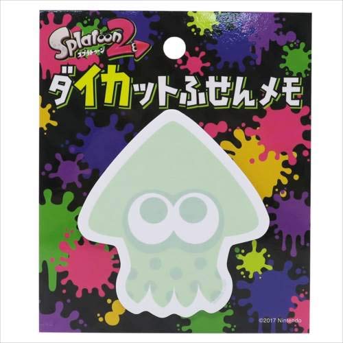 Ensky Splatoon 2 Squid Die-cut Sticky Notes, 30 Count