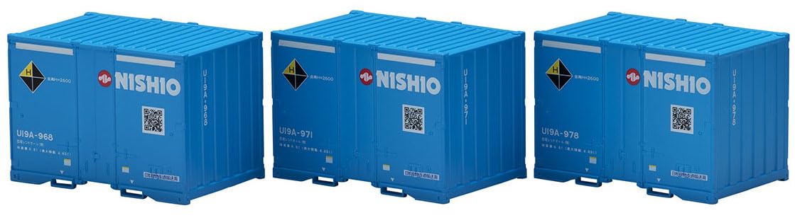 TOMIX HO-3150 TOMIX HO Gauge Privately Owned U19A Shaped Container, Nishio Rentall, 3 Pieces, Railway Model Supplies