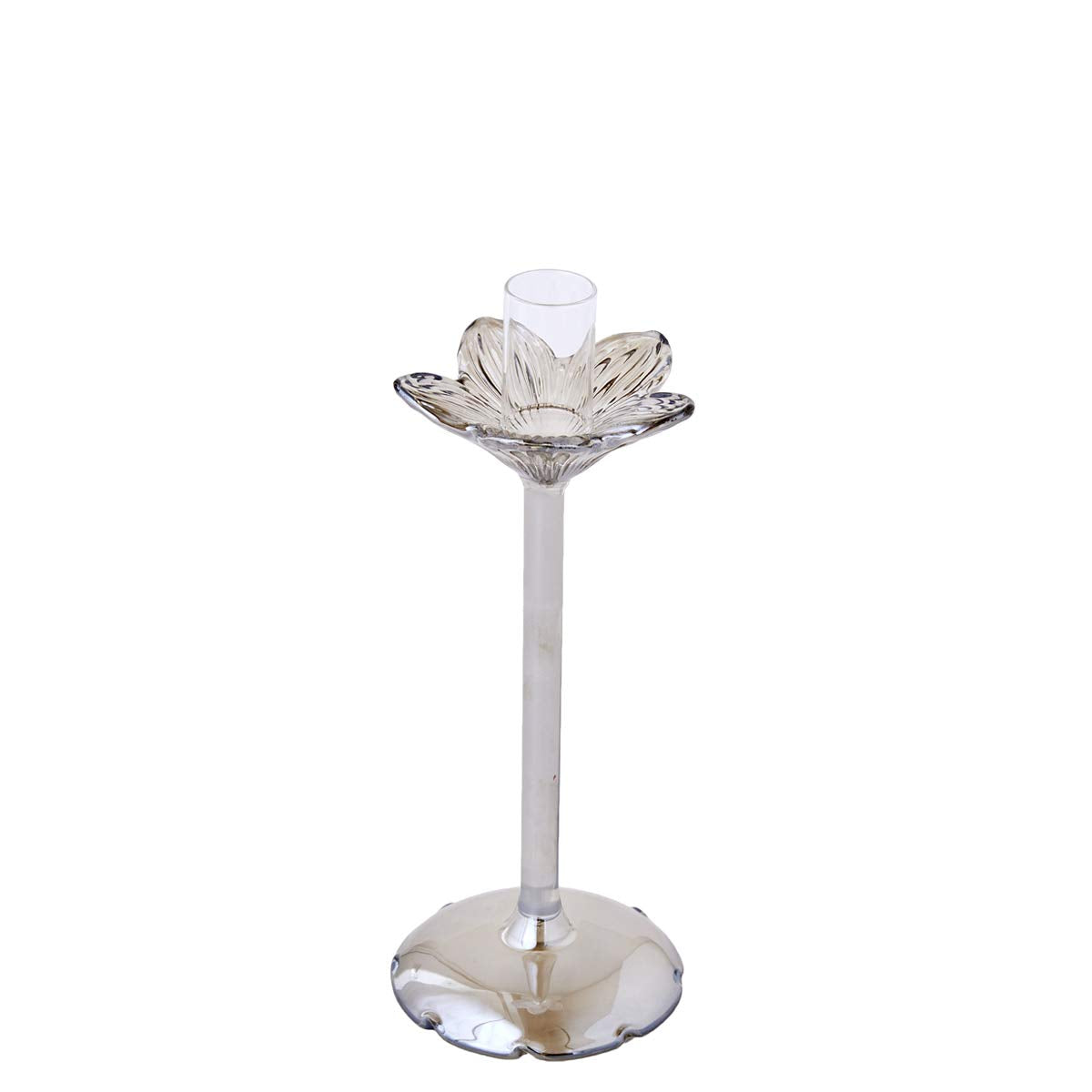 Kameyama Candle House Bell Flower Candle Holder Small, Silver, 1