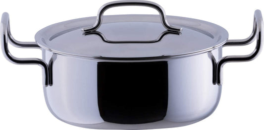 Miyazaki Manufacturing GEO-22T Paint Geo Two-Handed Pot, 8.7 inches (22 cm), Made in Japan, IH Compatible, All Heat Sources, Silver