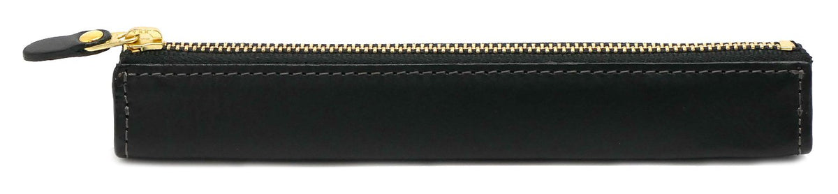 Slip-On IOL-1805 Mini Rio Italian Leather Zipper Pen Case, Black