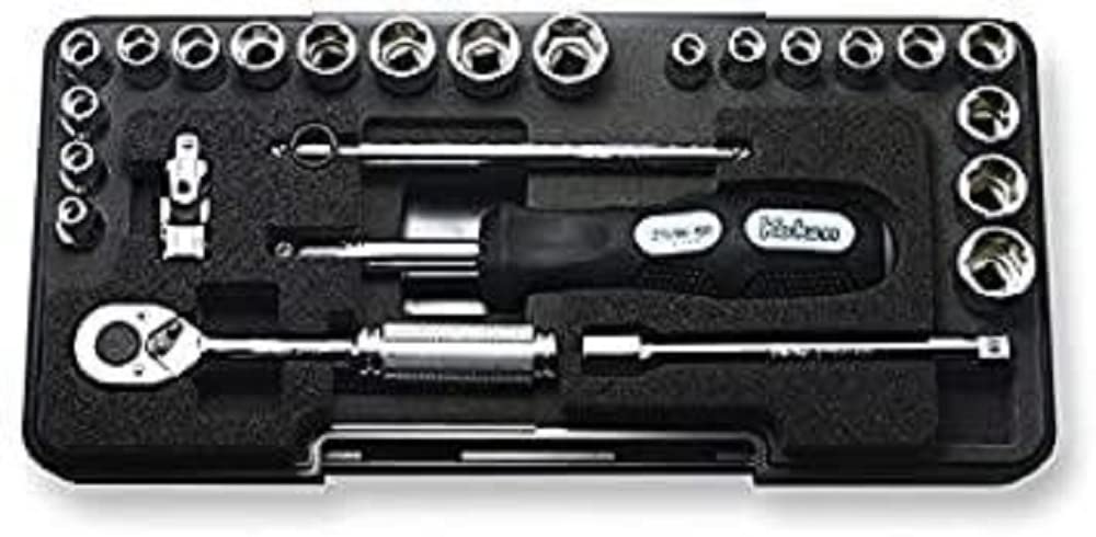 Ko-ken P2201AM 1/4 Sq. Dr. Socket set 6 point Plastic Case 25 pieces