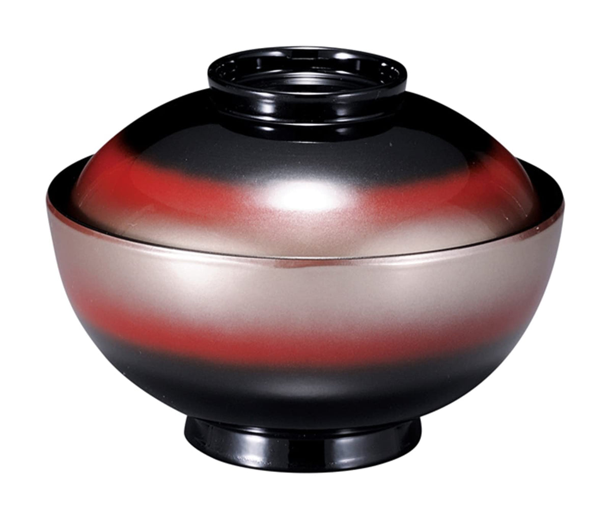 Fukui Craft 4.5-Jp-Inch Sensai Zoni Bowl Red Silver Gradation 3.9 x 5.4 x 5.4