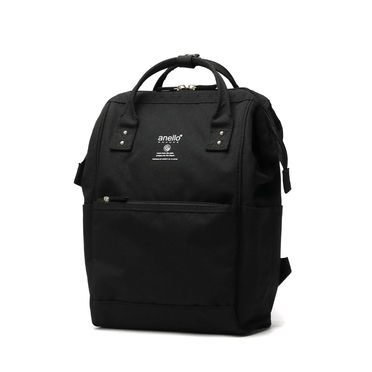 Anello Grande SPS GUB3014Z Backpack with Clasp, Small, A4 Base, Water Repellent, Multi-Storage, Black