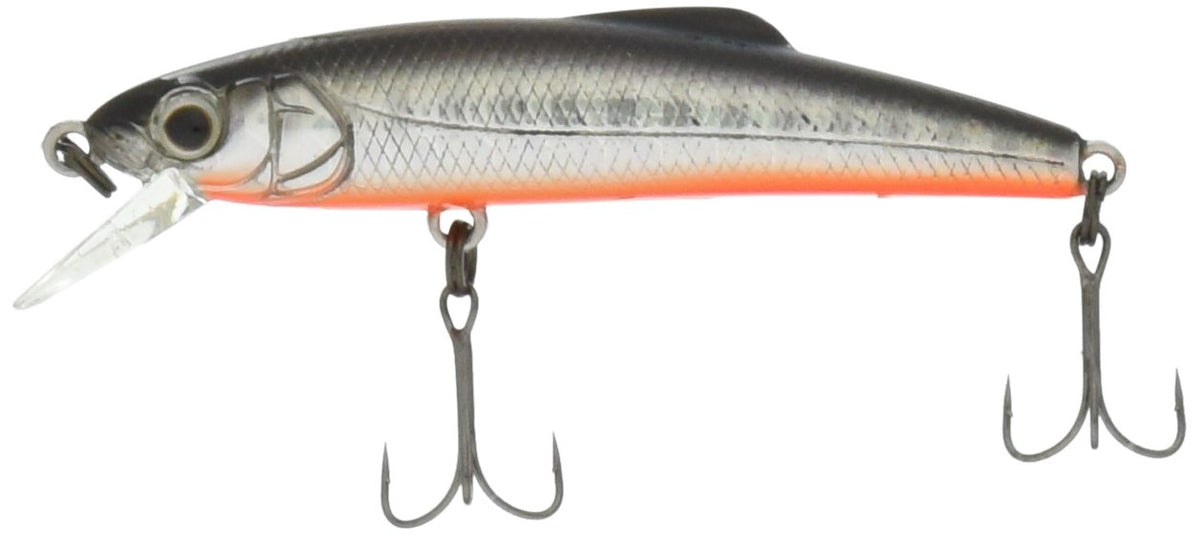 TackleHouse S55 Minnow Buffett Small Lure, 2.2 Inches (55 mm), 0.1 Oz (3.4 g), Silver Black/Red Berry #14