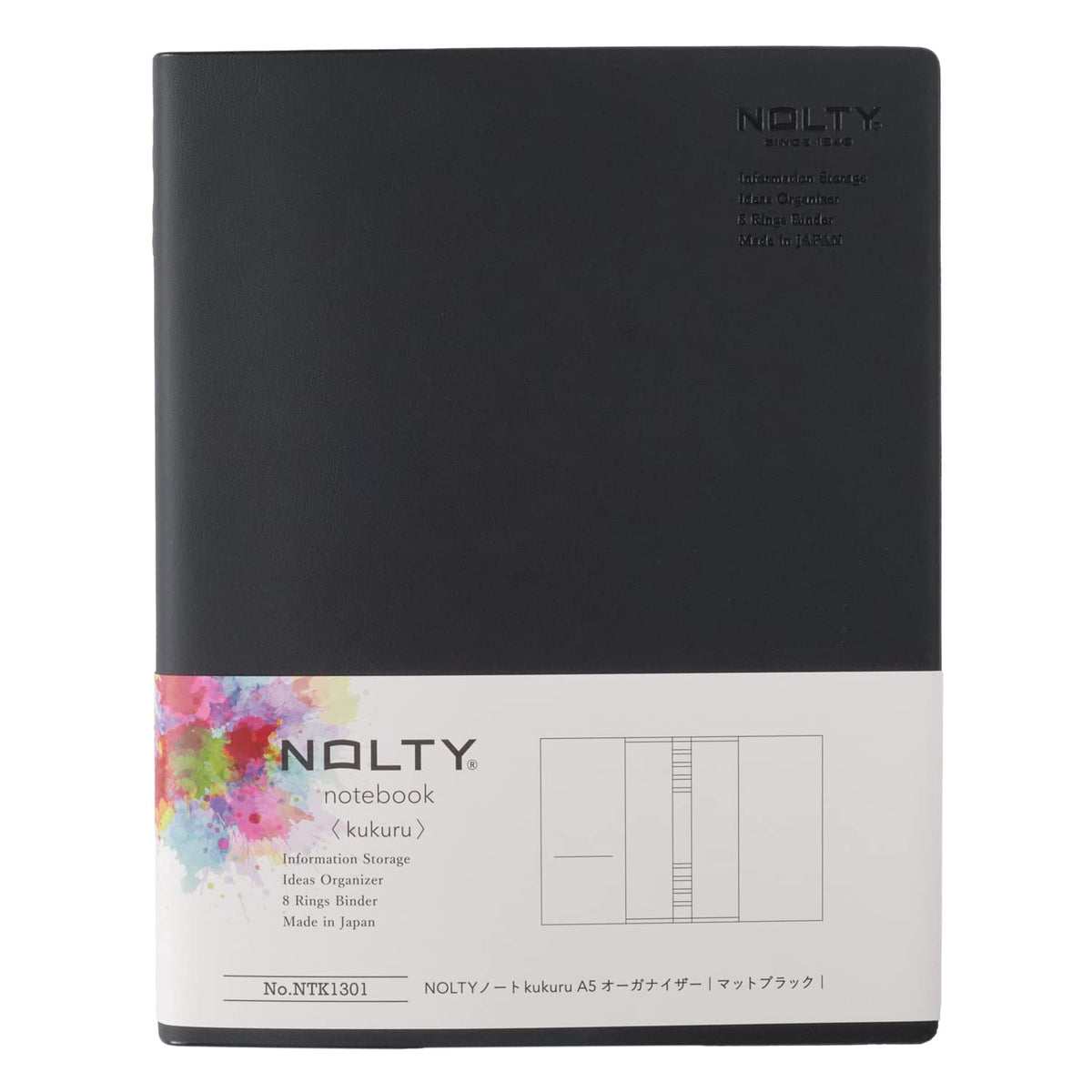 NOLTY NTK1301 NOLTY Notebook, Kukuru A5 Organizer, File, Matte Black