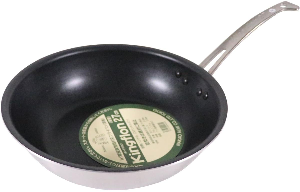 中尾アルミ製作所 King Fron Stencast Handle Deep Frying Pan, 10.6 inches (27 cm)