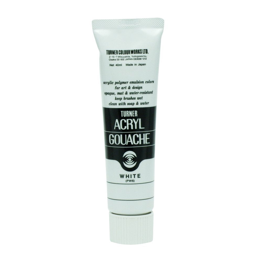 Turner Colour Works Acryl Gouache Artist Acrylic Paint - Single 40 ml Tube - White