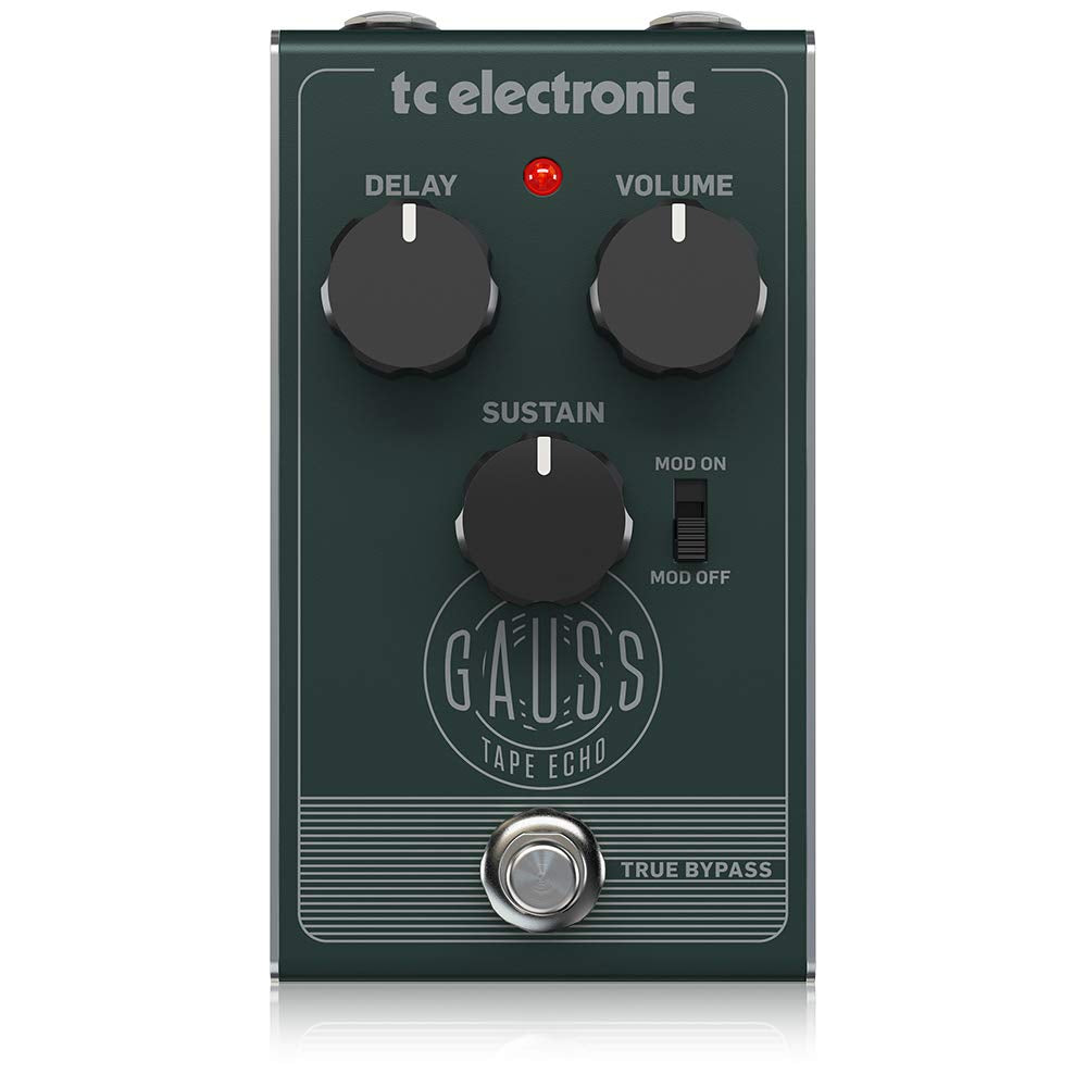 TC Electronic GAUSS TAPE ECHO Super-Saturated Tape Echo Pedal with Mod Switch, Delay, Sustain and Volume Controls