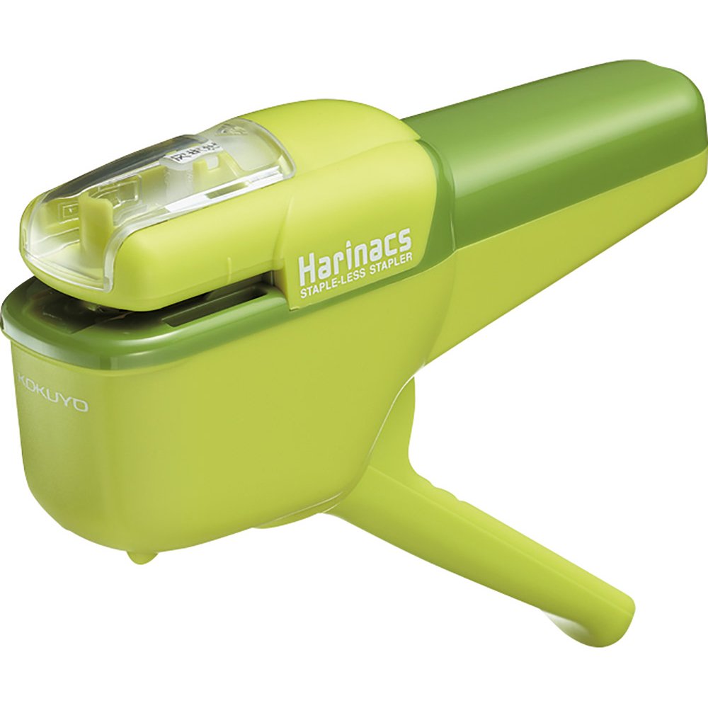Kokuyo Stapleless Stapler, Harinacs Handheld Staple-Free, Up to 10 Sheets No Staple Binding, Portable Compact Holeless Stapler, Green, Japan Import (SLN-MSH110G)