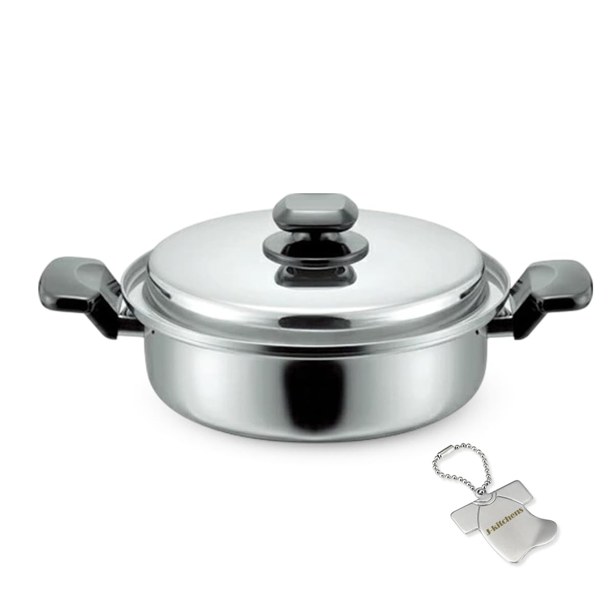 J-kitchens Dining Product, Two-Handled Pot, Water, Healthy Function, 9.4 inches (24 cm), Gas Induction Compatible, Made in Japan, With Original Tag