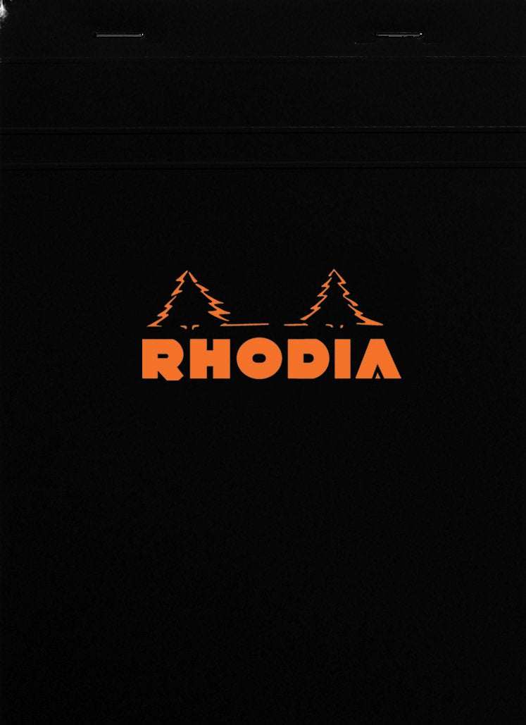 RHODIA cf162009 Notepad, No. 16 (A5), 80 Sheets, 0.2 inch (5 mm) Ruled, Water Repellent Cover, Perforated, PEFC Certified, Black