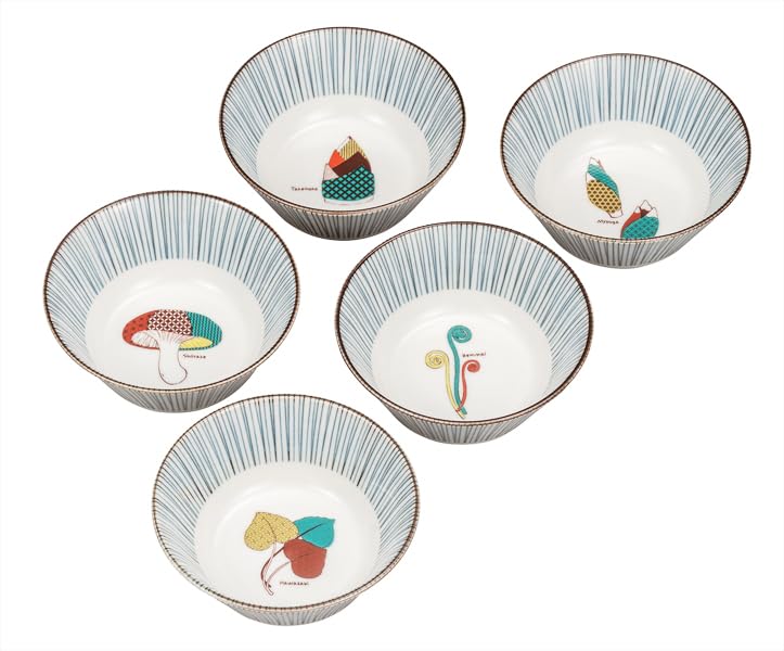 九谷焼いわたや(Kutaniyakiiwataya) Kutani Yakiwataya No. 4.5 Small Bowl Assortment, Mountain Soup K9-208