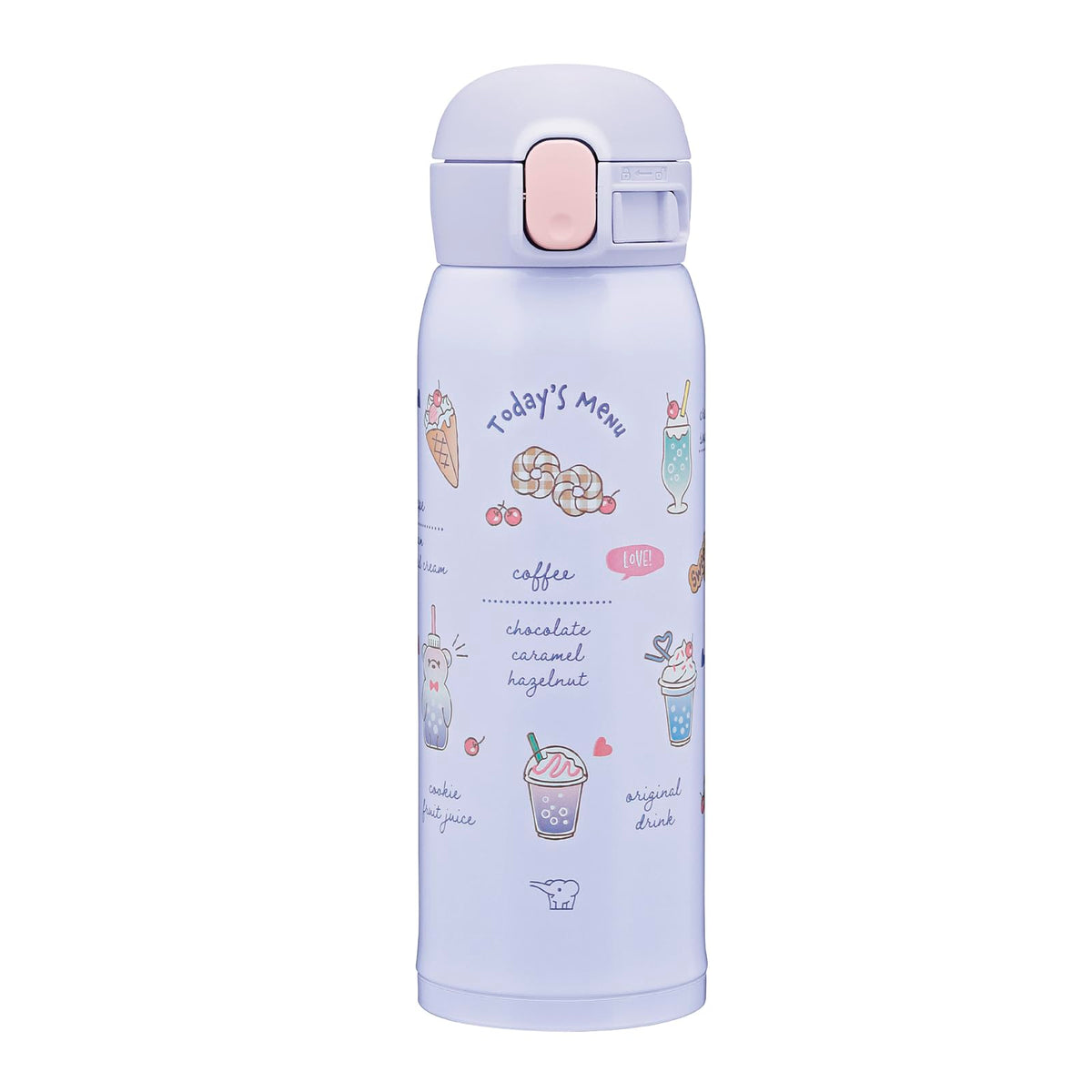 Zojirushi Mahobin SM-WH48-VZ Stainless Steel Mug for Children, 16.9 fl oz (480 ml), One-Touch Type, Seamless Stopper, Only 3 Cleaning Points, Sweets Purple