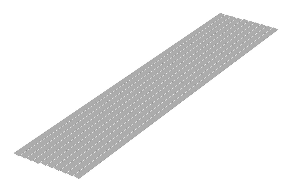Wave Material Series OM-465 Plastic Material Gray Shredded Board 0.01 x 0.2 inches (0.3 x 5.0 mm), 10 Pieces