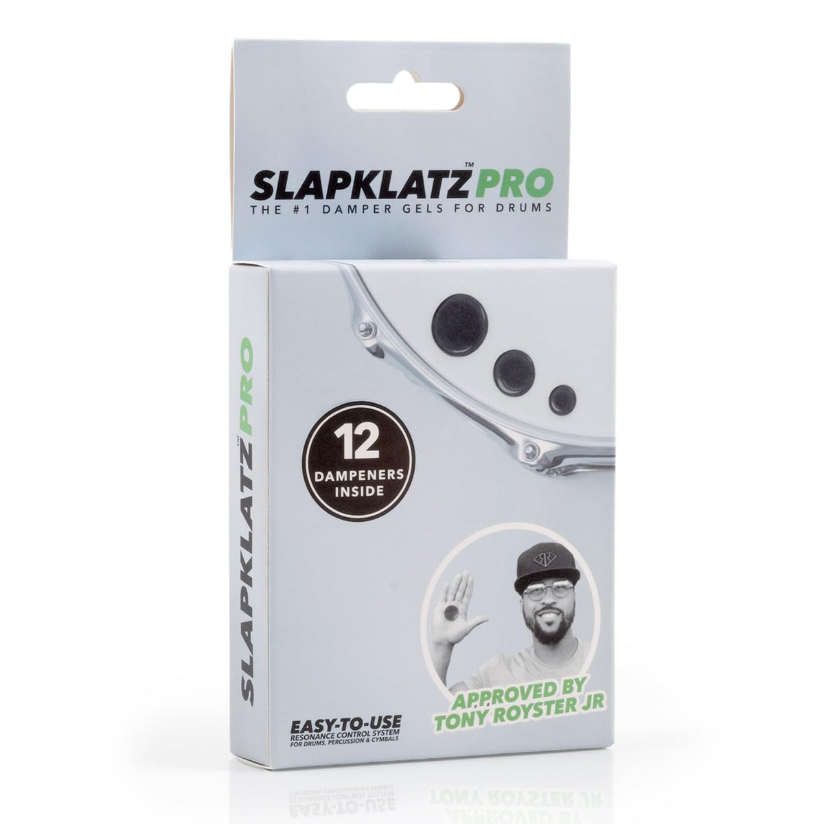 SlapKlatz PRO Drum Gel Dampers – Black – 12 Pads in 3 Sizes – Storage Case Included