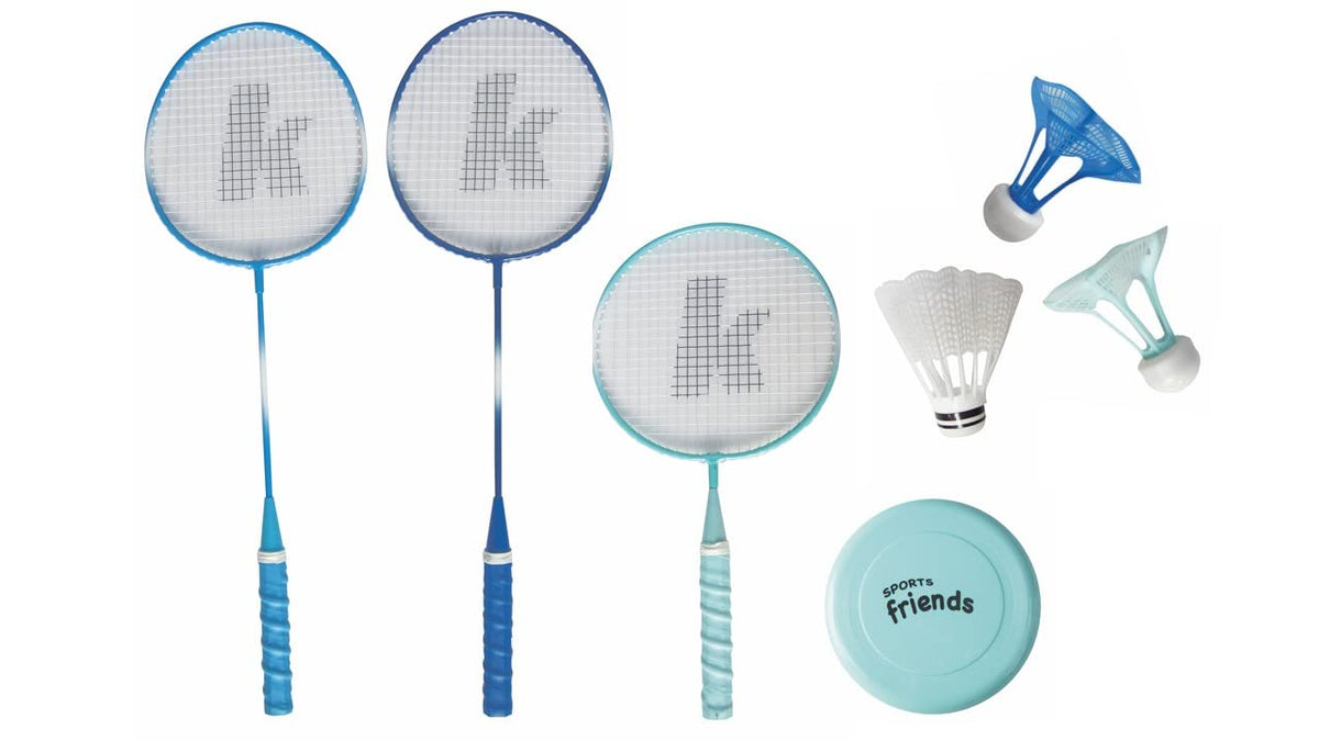 KASHIMAYA Parent-Child Sports Badminton/3 Racquets/3 Shuttles and Flying Disc