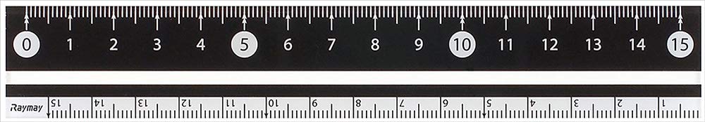 Raymay Fujii APJ188B Ruler, Easy to Read Black and White Ruler, 5.9 inches (15 cm), Black