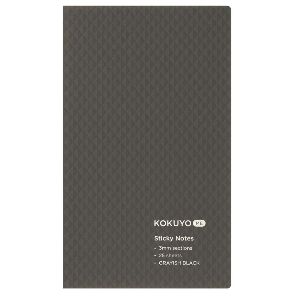 Kokuyo KME-FNT1S3DM Sticky Notes, Notebook, 25 Sheets, 0.1 inch (3 mm) Grid, Black