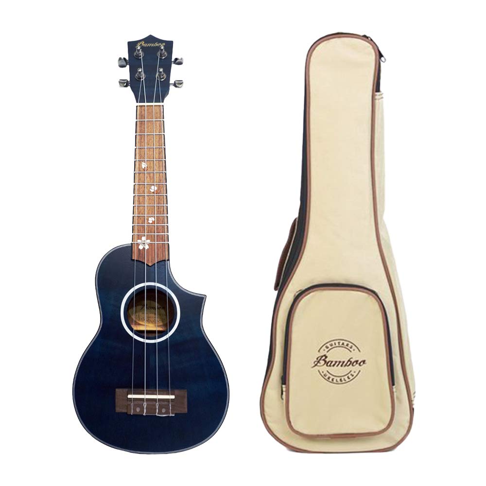 Bamboo BU-21BL Bamboo Ukulele, Tiger Okuma Soprano (Soft Case Included)