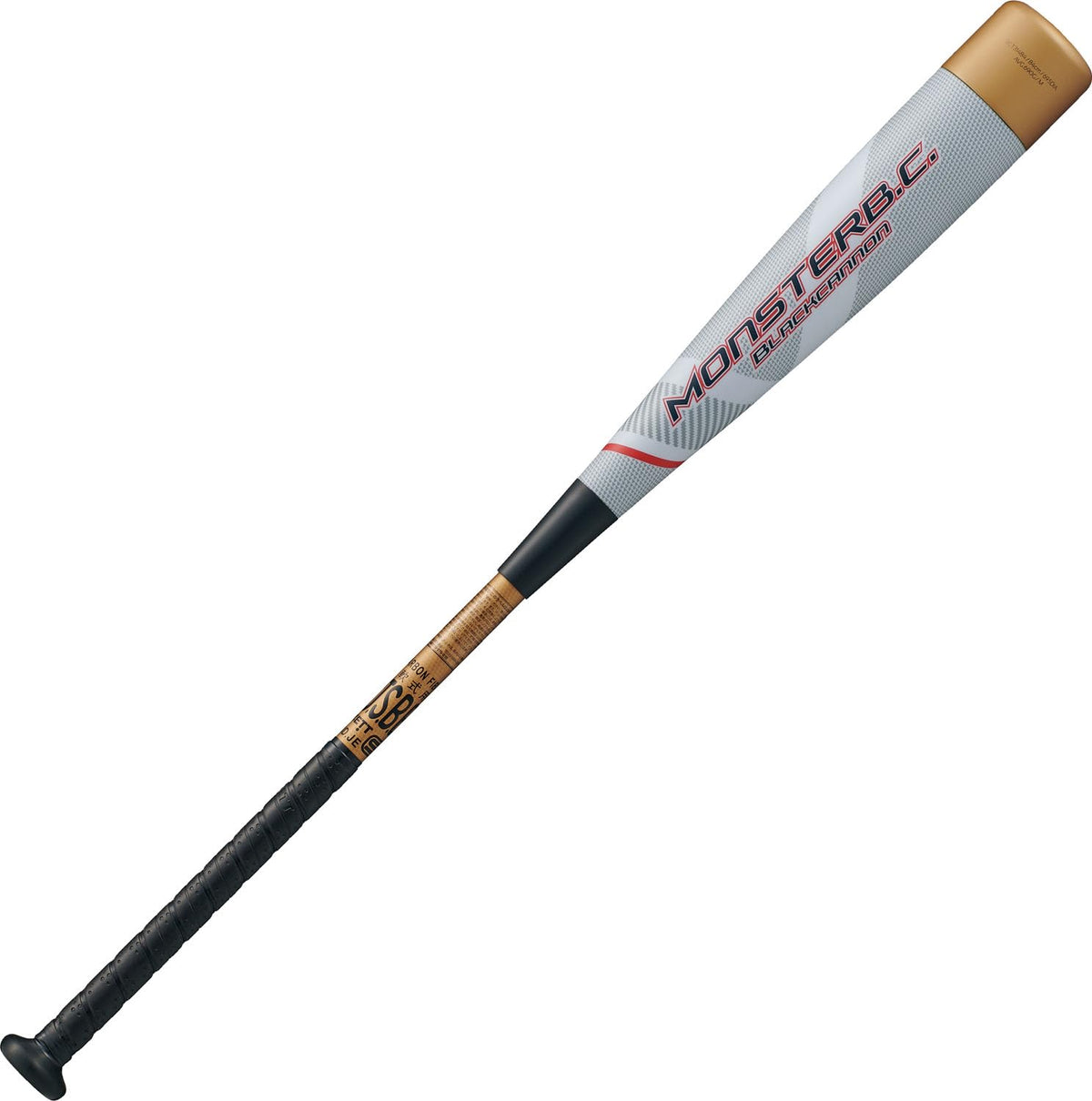 ZETT BCT31483G MONSTER BLACKCANNON FRP Soft Baseball Bat, 32.7 inches (83 cm), Gold (8200), Made in Japan