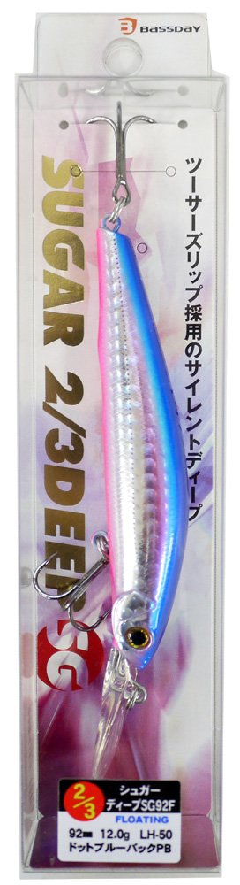 Bassday Lures Sugar 2/3 Deep SG92F LH-50 Dot Blue Bag BP.
