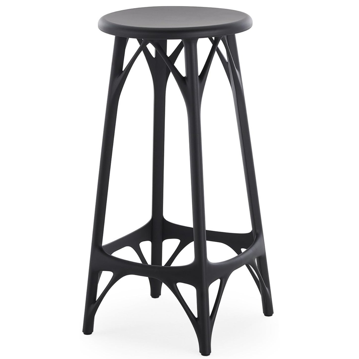Kartell SFCH-K5902-NE Stool Stool Light 65 (A.I. Stool Light 65), Black, Diameter: 12.6 inches (32 cm) / H 25.6 inches (65 cm), Philippe Starck [Genuine Domestic Distributor]