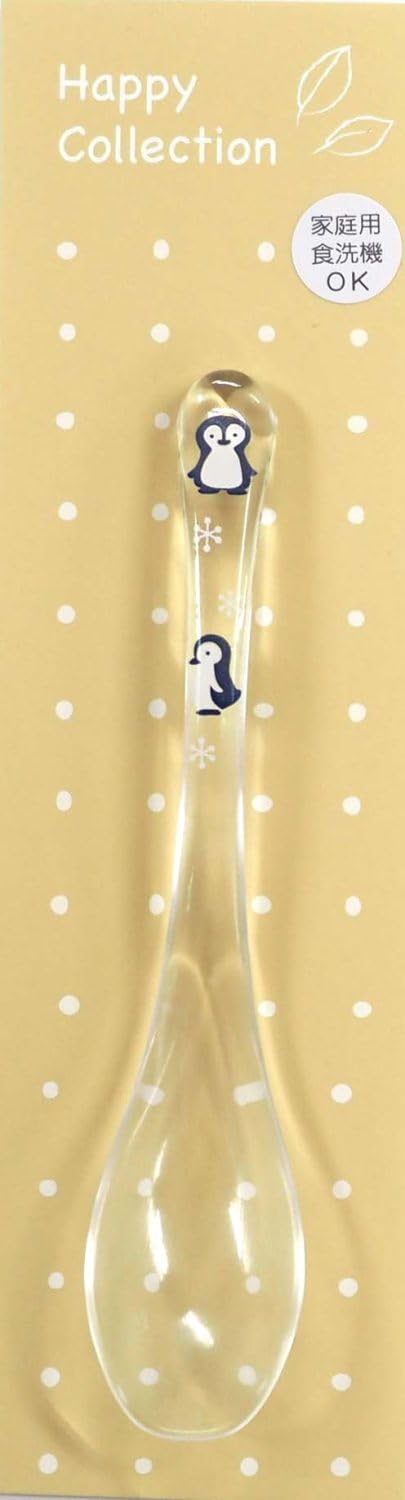Aoba 545255 Clear Mini Spoon, Dishwasher, Animal Land Penguin, 4.9 inches (12.5 cm), Made in Japan