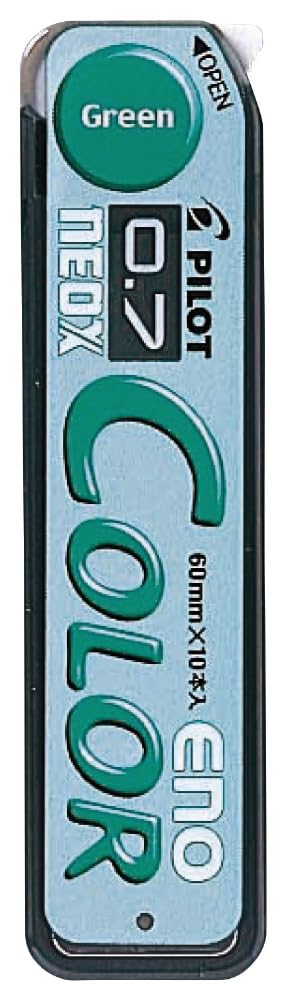 Pilot Color Mechanical Pencil Lead Eno, 0.7mm, Green, 10 Leads (HRF7C-20-G)