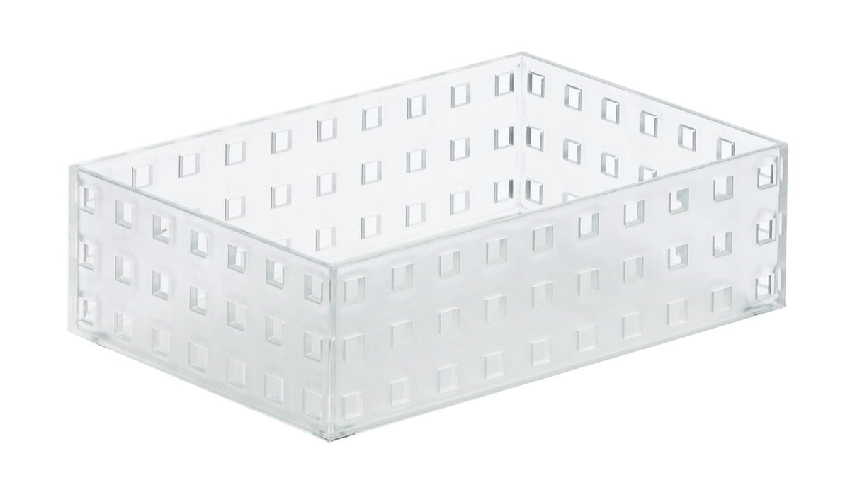 LIKE-IT 9002 Storage Box, Kitchen, Storage Case, Brix 210, Middle M, Approx. Width 5.5 x Depth 8.3 x Height 2.5 inches (14 x 21 x 6.3 cm), Clear, Made in Japan, Stackable Storage