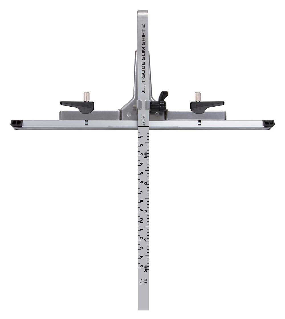 Shinwa Sokutei Round Noko Guide Ruler T Slide Slim Shift 2 15cm [73541] (Japan Import)