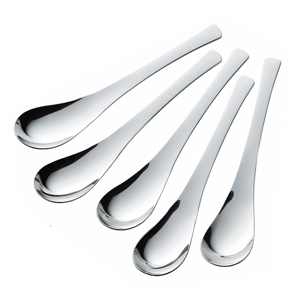 Shimomura Plantage 18756 Astragalus Spoons, Set of 5, Made in Japan, Dishwasher Safe, Total Length 7.1 inches (18 cm), Easy to Eat, Beautiful Shape, Curry, Pot, Fried Rice, Chinese Bowl, Soup, Cereal,