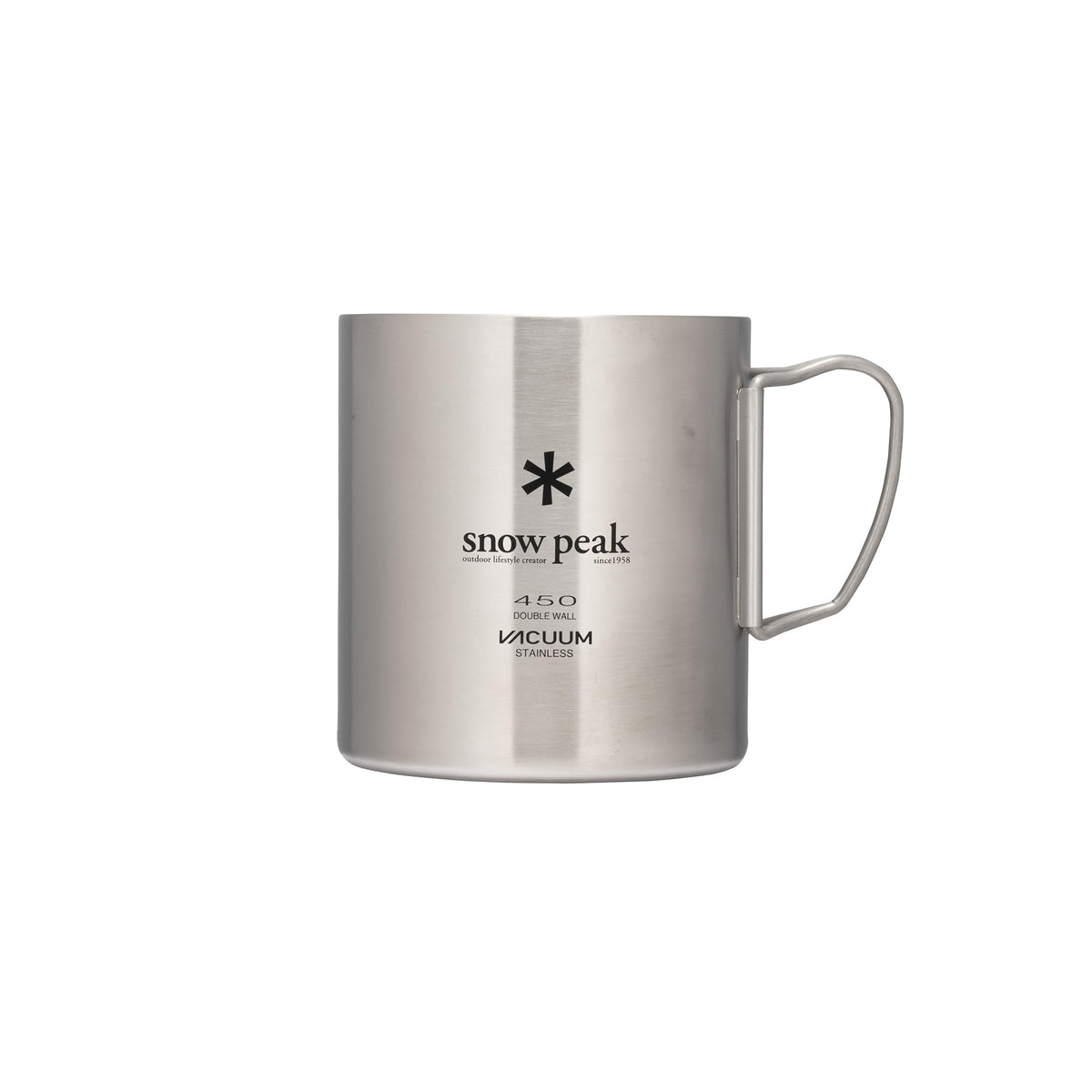 Snow Peak Double Wall Stainless Steel Vacuum Insulated Mug, Lightweight, Durable, Camping, 450ml
