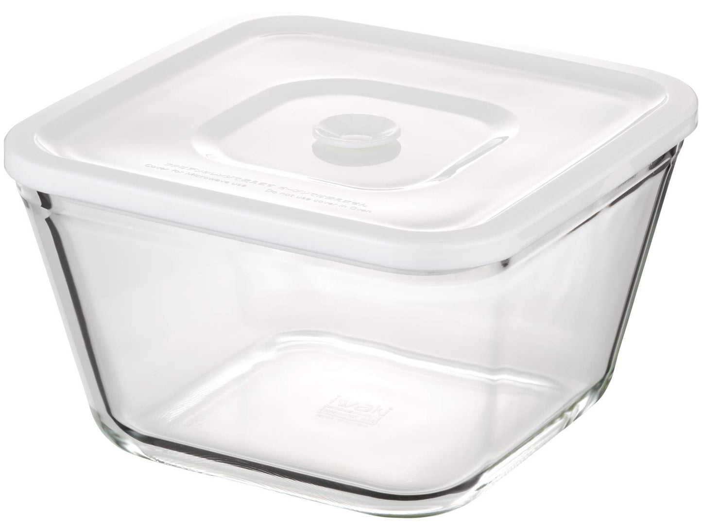iwaki C3248HHMPW Heat-Resistant Glass Sealed Container, White, Size LL, Width 7.5 x Depth 7.5 x Height 4.3 inches (19.0 x 19.0 x 11.0 cm), 4.3 gal (1.5 L)