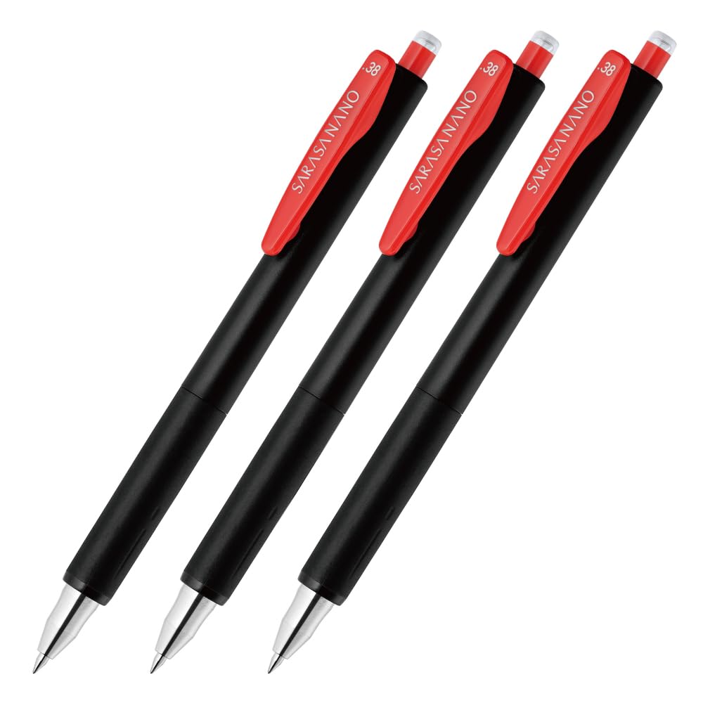 Zebra Gel Ballpoint Pen Sarasa Nano 0.38mm Red 3pcs P-JJX72-R3-AZ