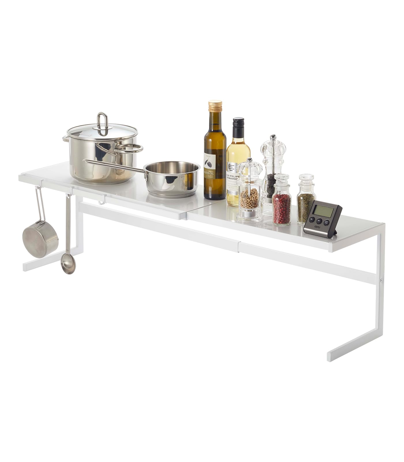 YAMAZAKI Home Tower Expandable Support Rack - Kitchen Storage Shelf Organizer - Large - Steel