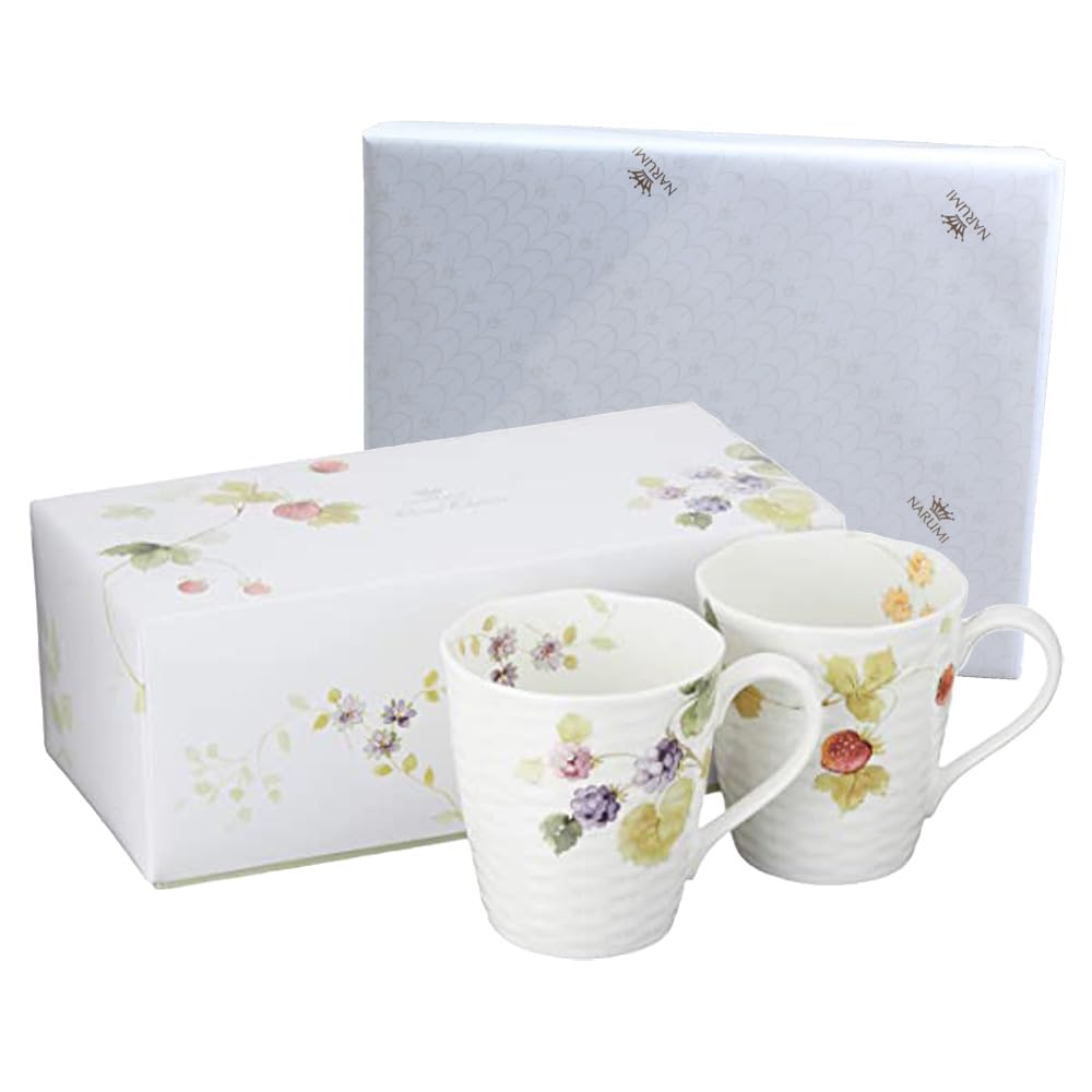 Narumi 96011-21903PAZ Pair of Mug, 12.5 fl oz (370 cc), Set of 2, Microwave Warming, Dishwasher Safe