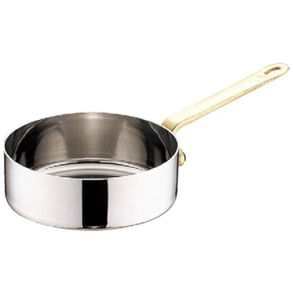 Yamashita Kogei 04-0843-0902 UK 18-8 Petite Pan, Single-Handed Shallow Pot (No Lid), 3.5 inches (9 cm)