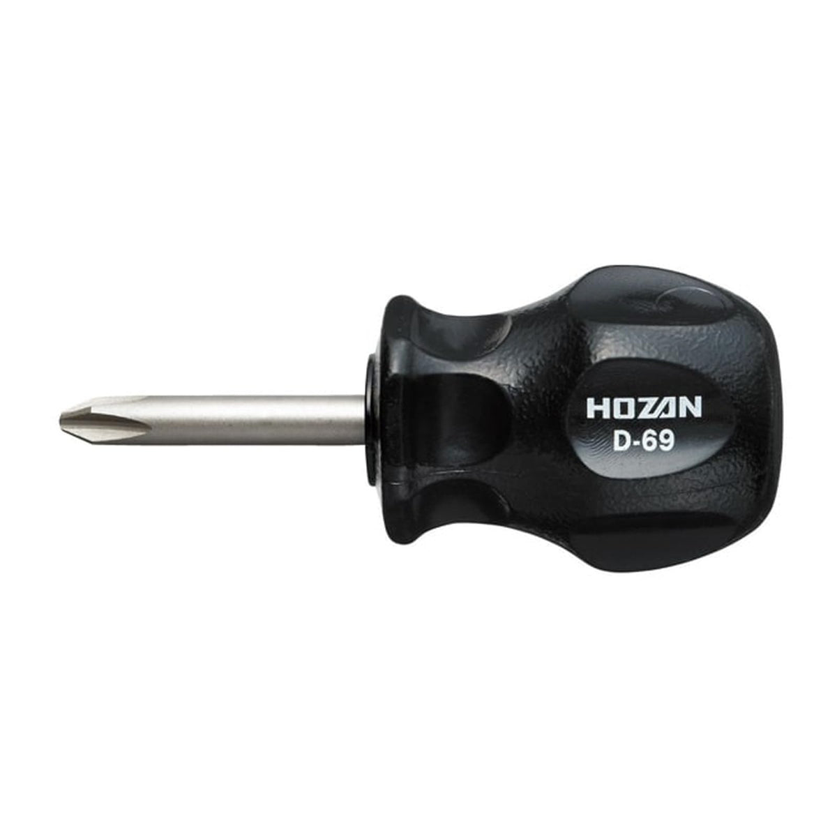 Hozan Stubby Driver, Easy to Use Even in Deep and Narrow Places, Total Length 3.3 inches (83 mm), Tip Size + No.2 D-69