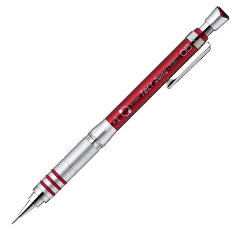 Zebra Mechanical Pencil, Tect 2 Way, 0.5mm, Red Body (MA41-R)